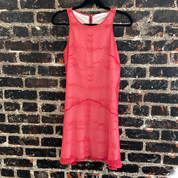 Coral Embroidered Dress - Picture 1 of 3
